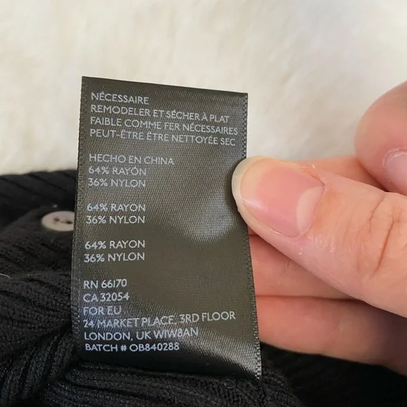 Anthropologie Moth Ribbed Black Button Up Cardigan Short Sleeve Top - Picture 8 of 9